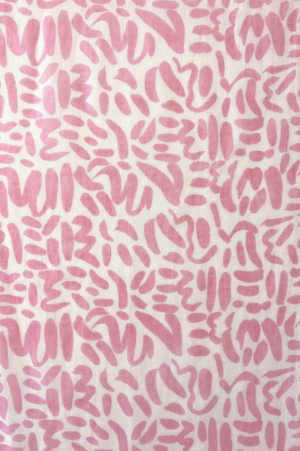 Linen Scarf: Small Totem Pink/Red