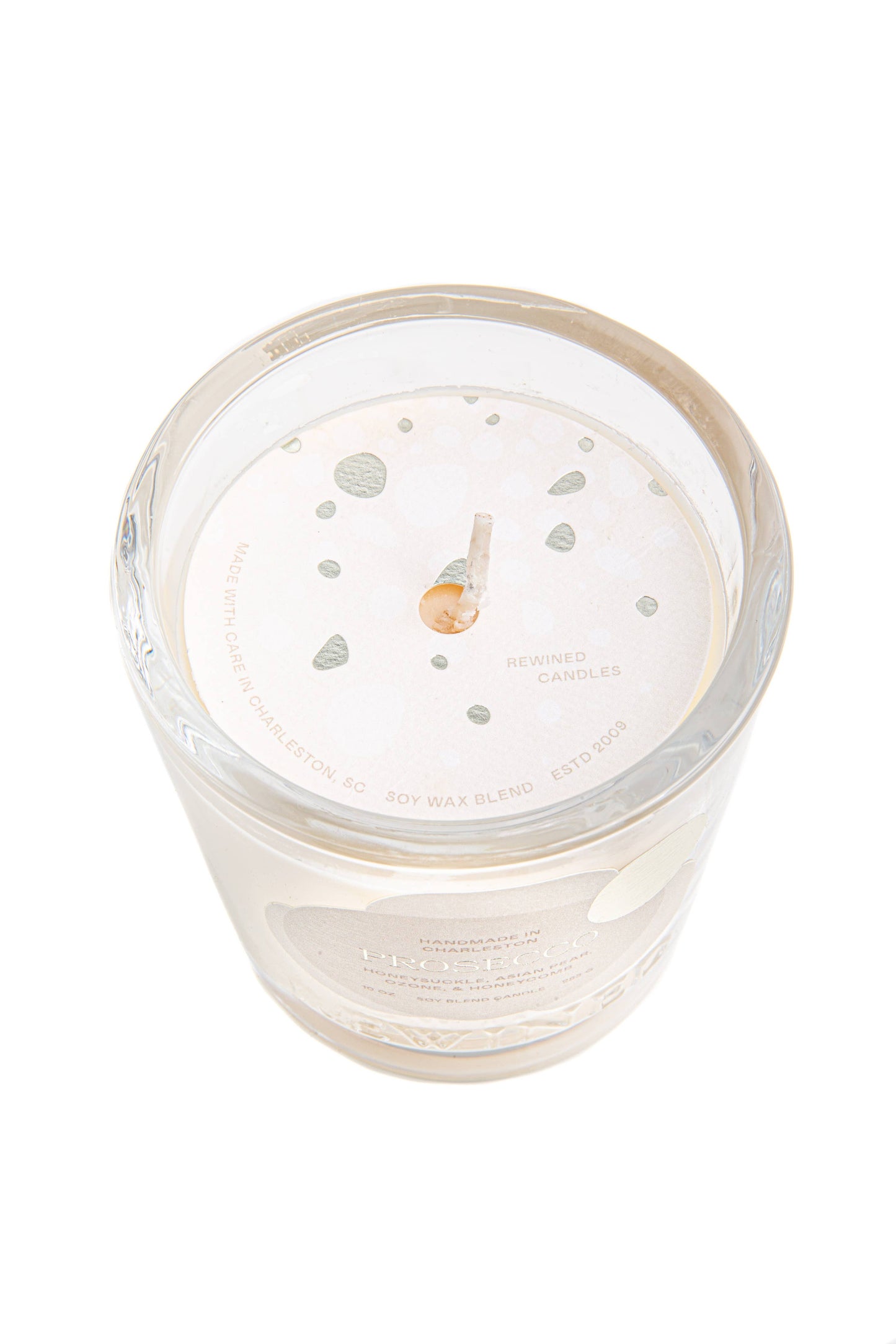 Rewined Prosecco Candle 10 oz: 100% soy wax