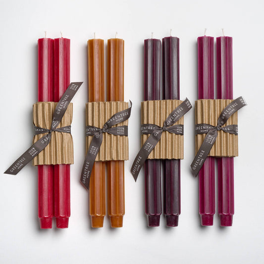 12" Fluted Church Tapers: Wild plum