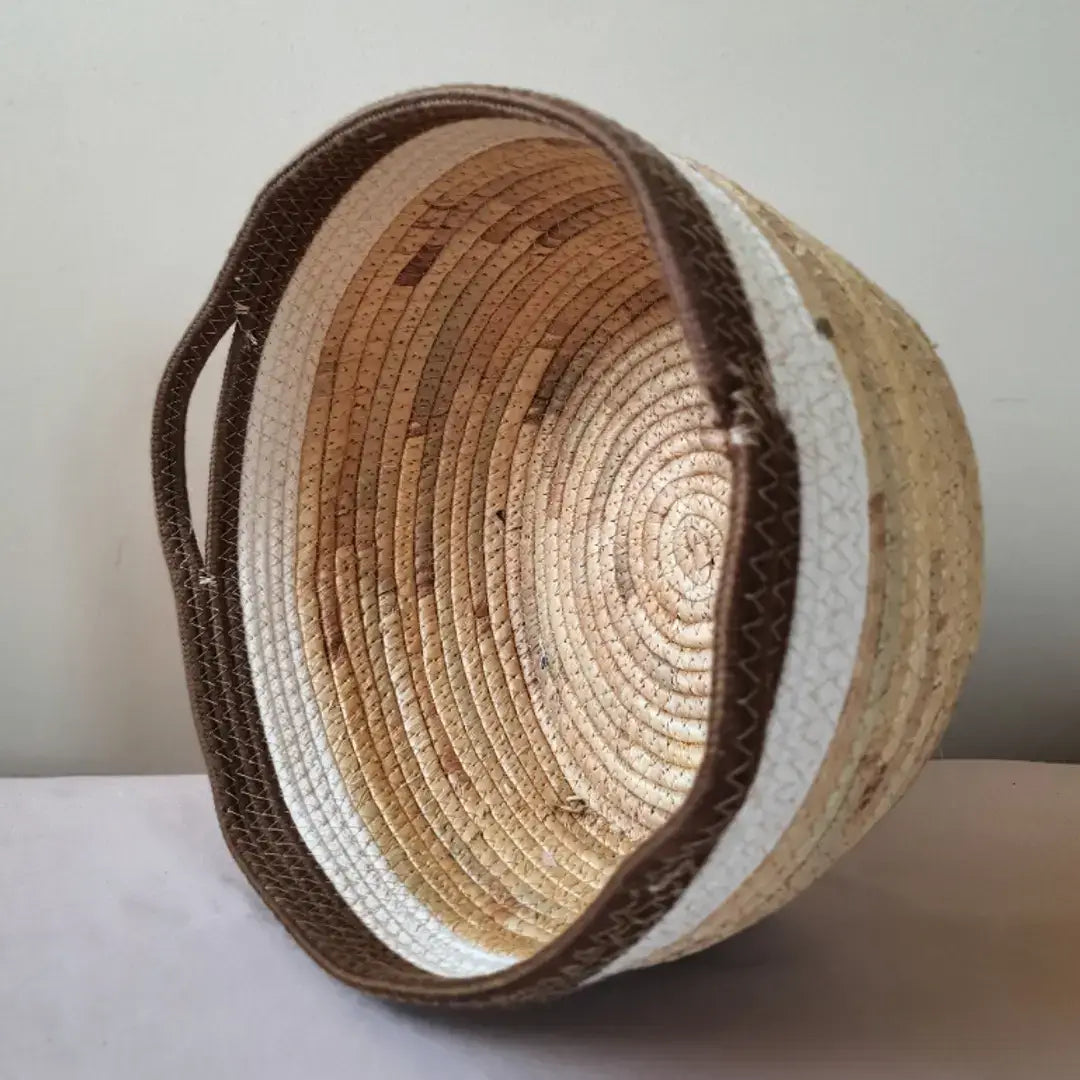 Soft Water Hyacinth and Cotton Storage Basket