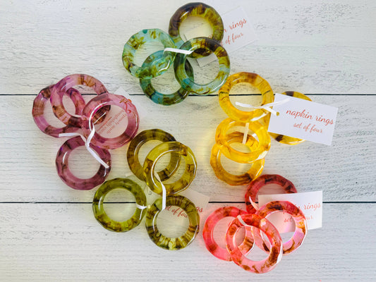Element Napkin Rings- set of four: Honey