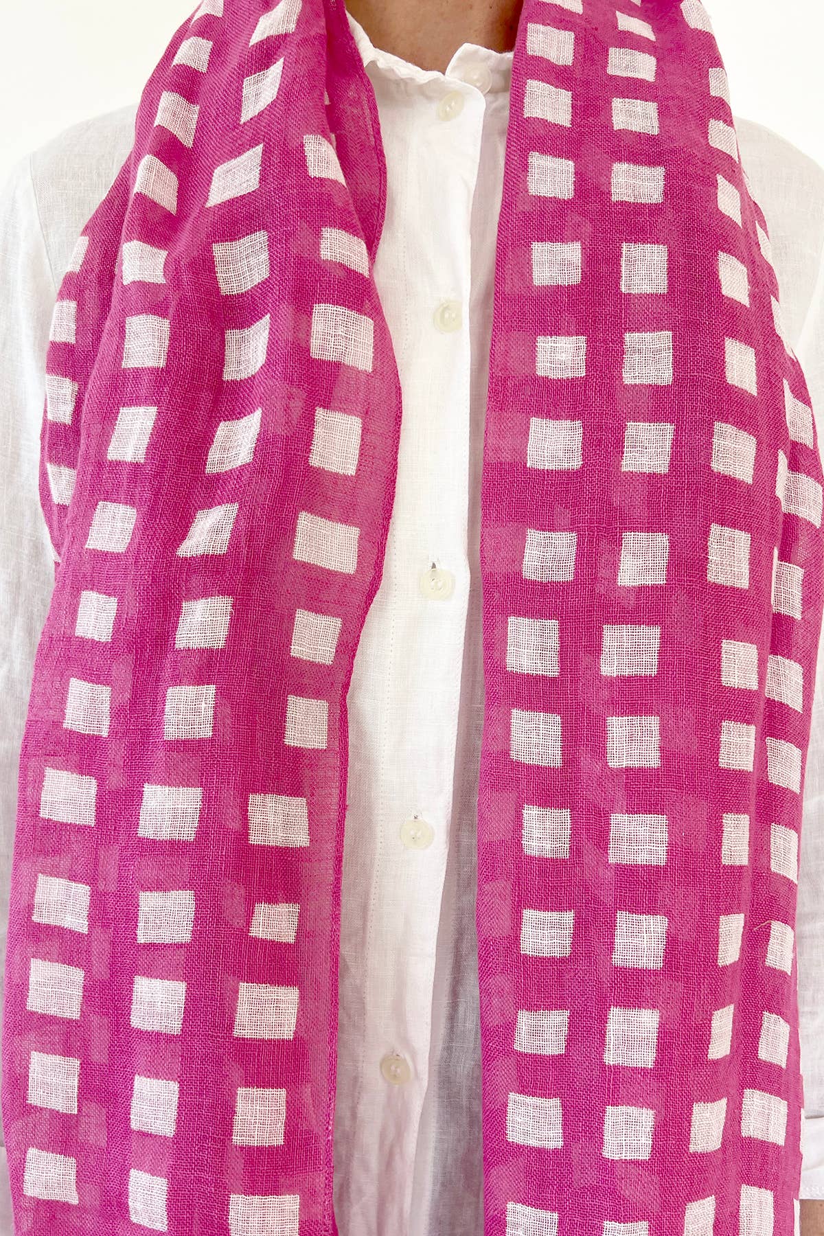 Linen Scarf: Rocks Blue/Blue