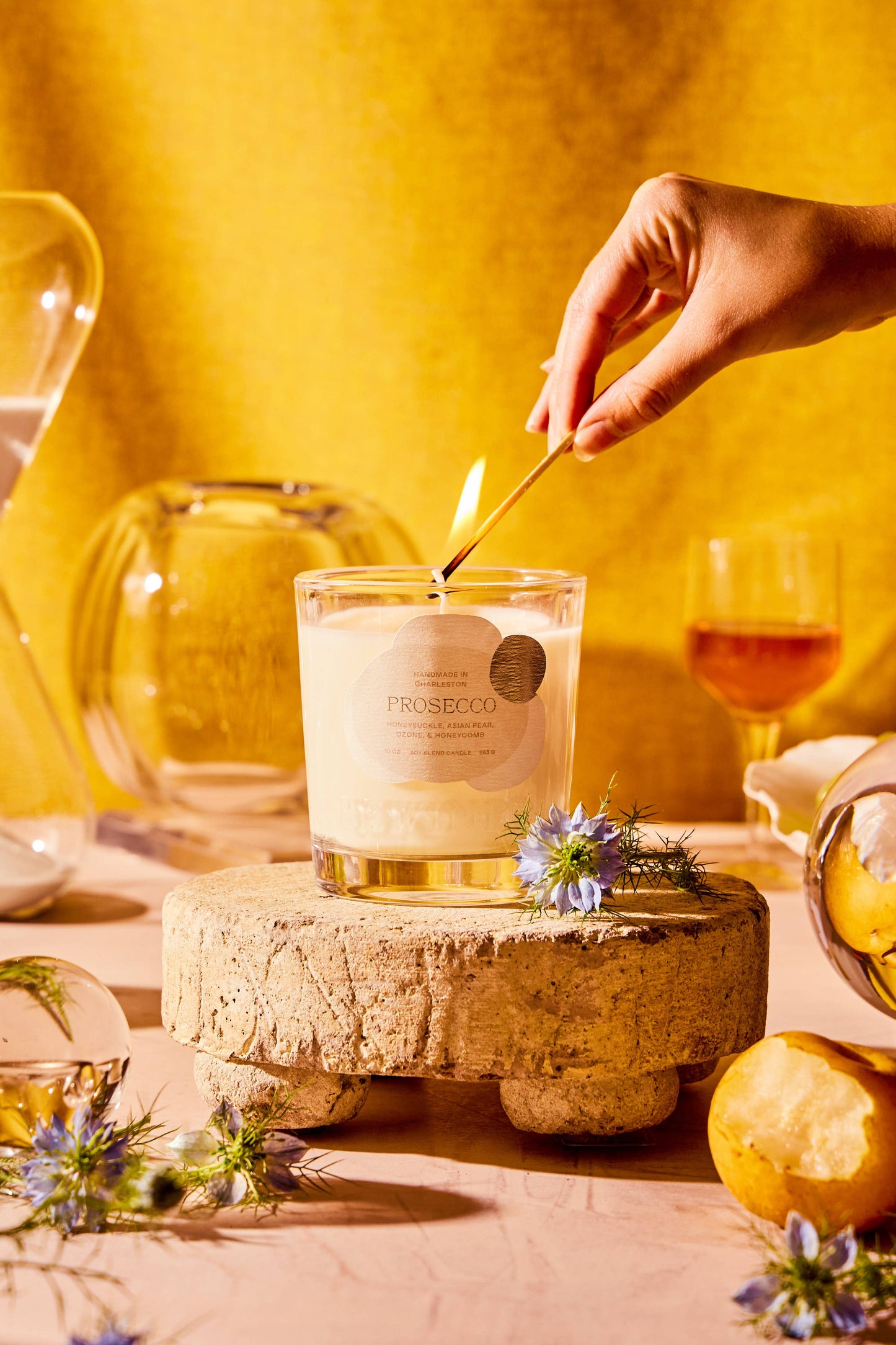Rewined Prosecco Candle 10 oz: 100% soy wax