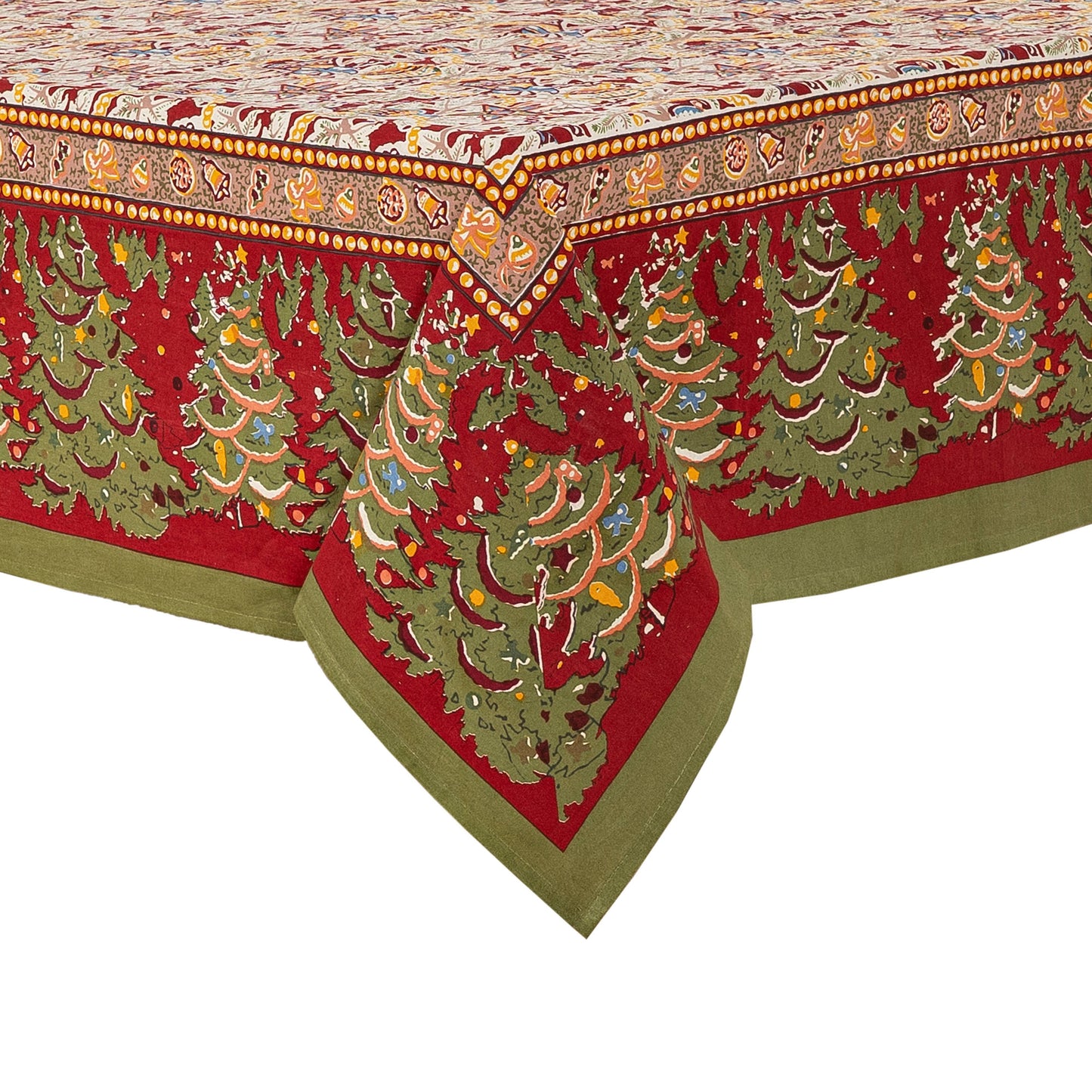Noel Red & Green | French Tablecloths: 71" x 128"