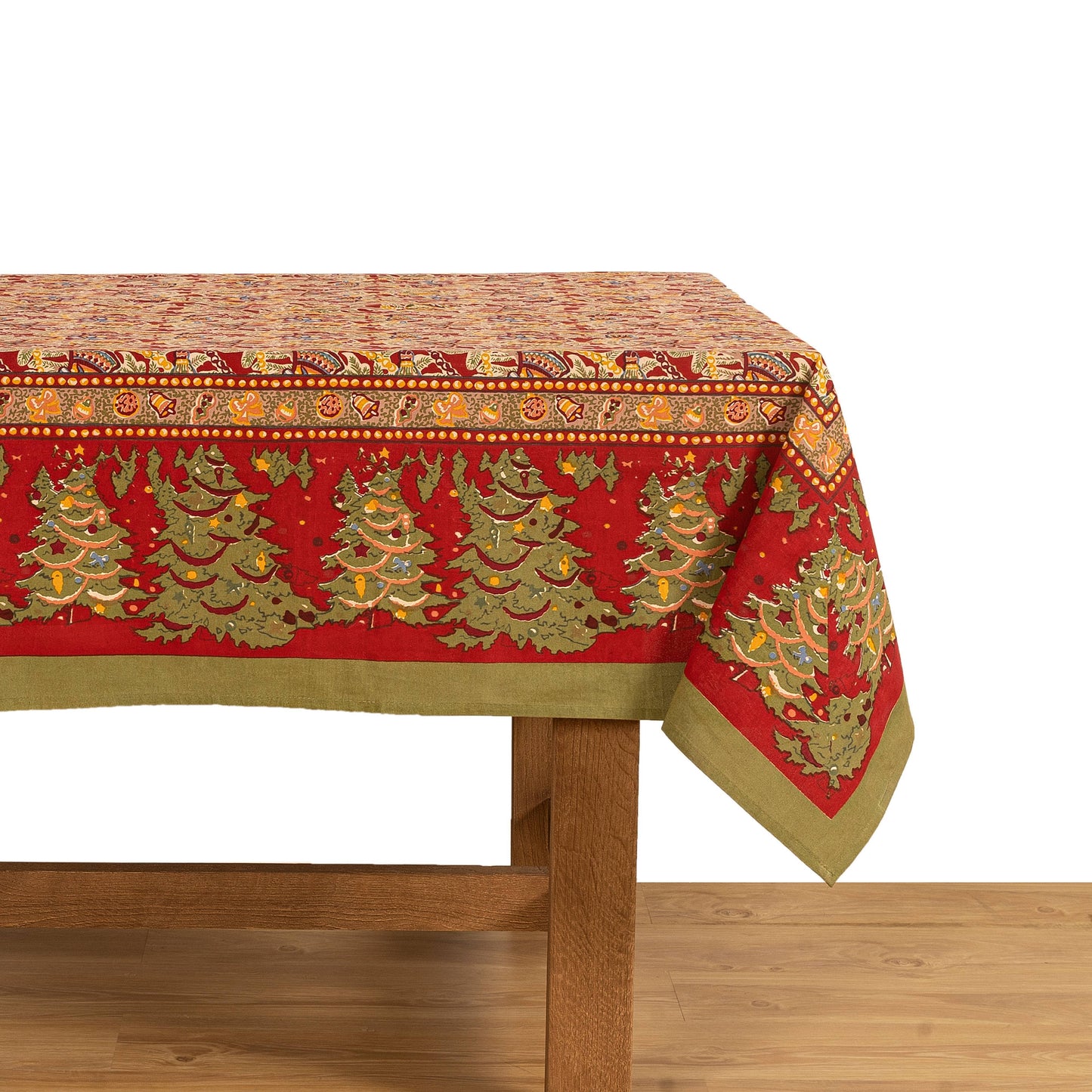 Noel Red & Green | French Tablecloths: 71" x 128"