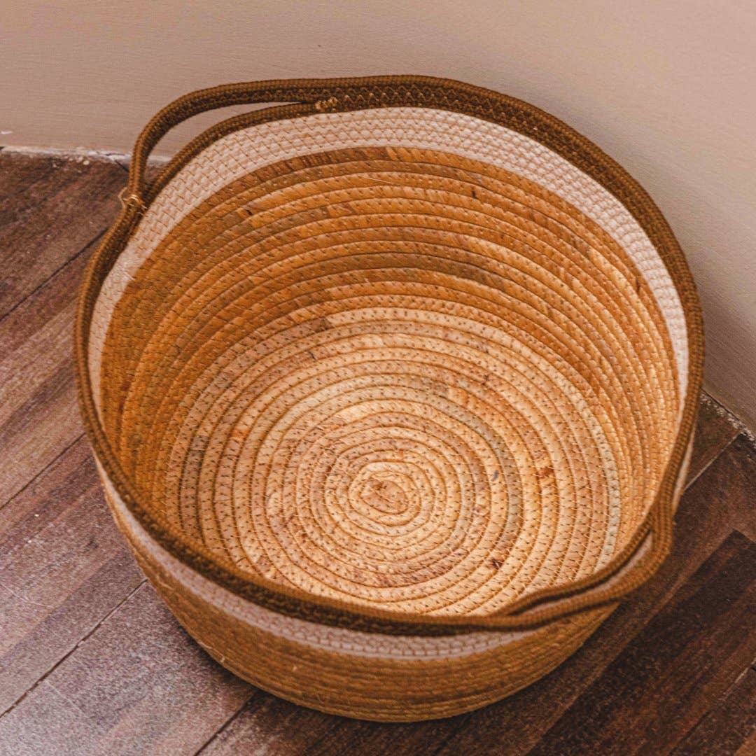 Soft Water Hyacinth and Cotton Storage Basket