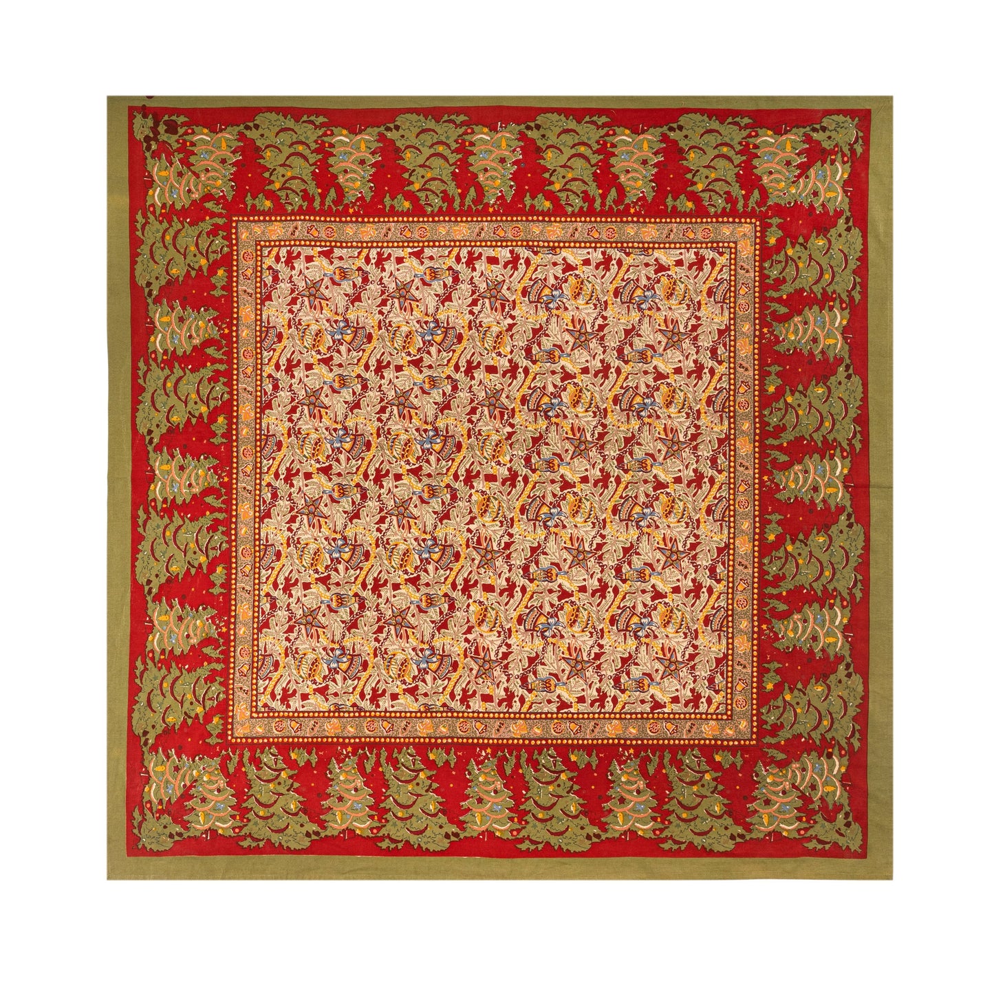 Noel Red & Green | French Tablecloths: 71" x 128"