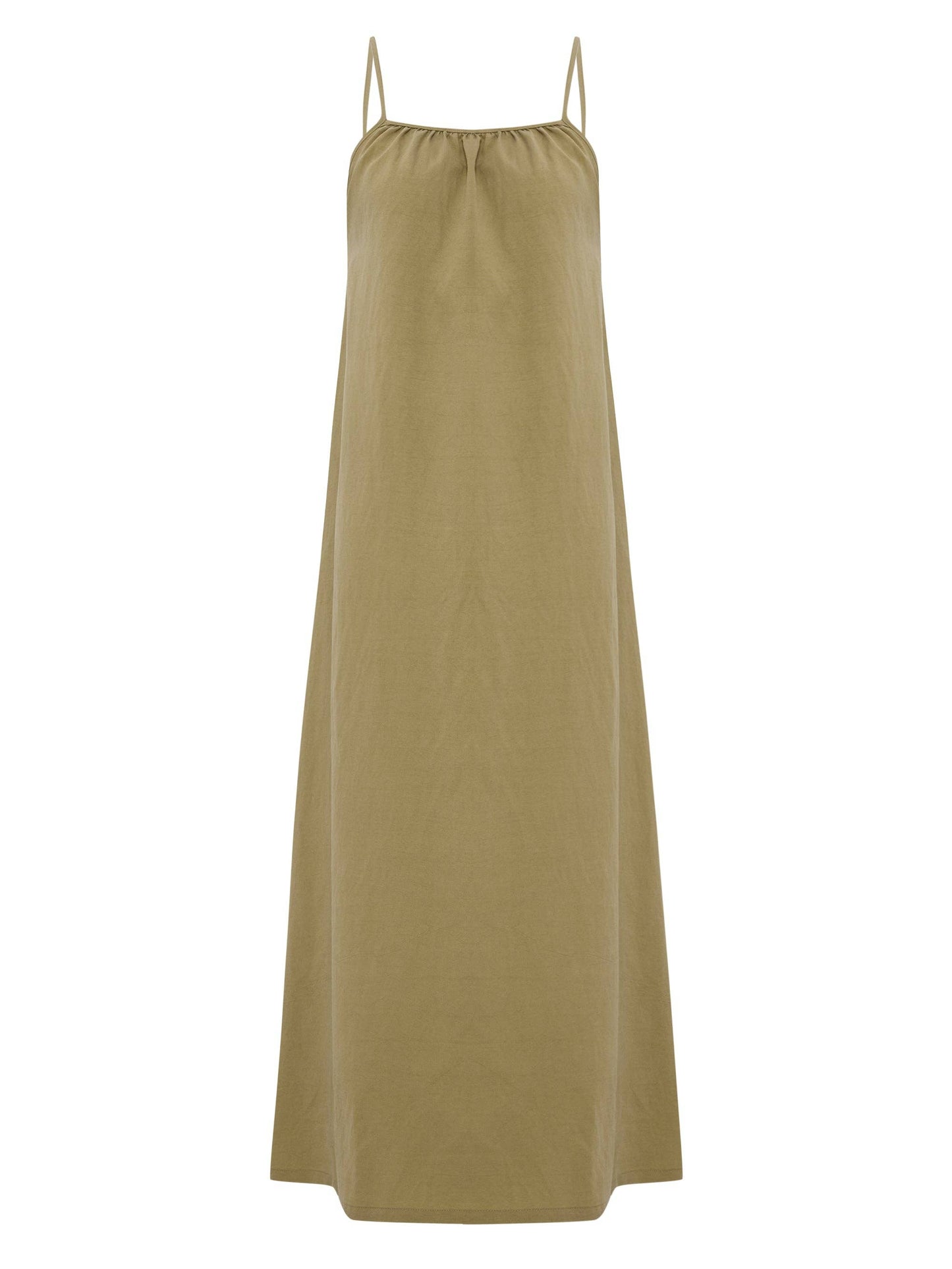 Bliss Flow Maxi Dress - Khaki Green: Khaki Green / M-L