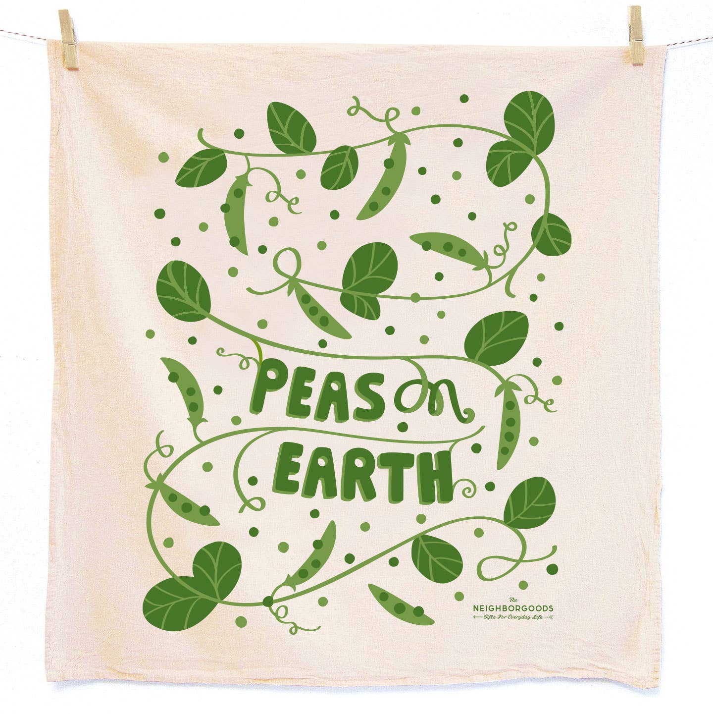HAPPY HOLIDAYS (Peas, Seasons Eatings) - Tea Towel Set of 2