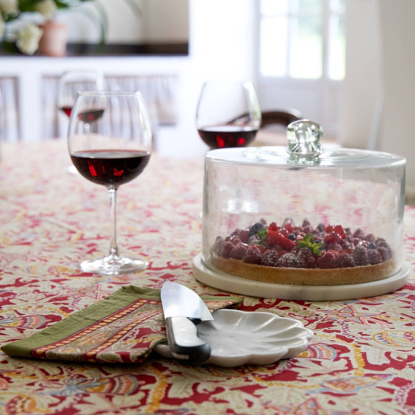 Noel Red & Green | French Tablecloths: 71" x 128"