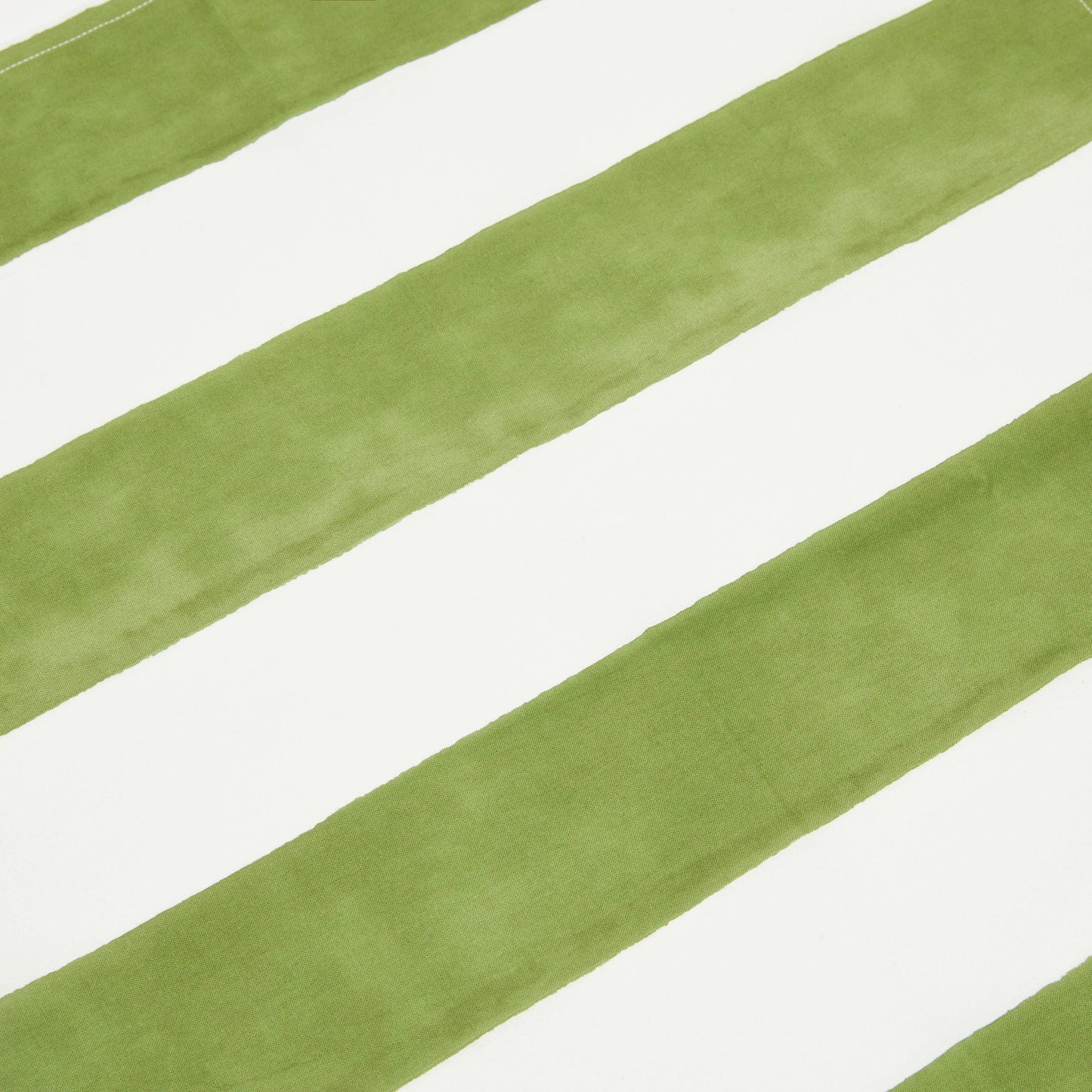 St. Tropez Vert Stripes | French Tablecloth: 71" x 106"