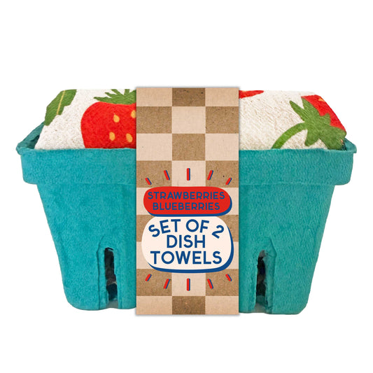 BERRY BASKET (Blueberry, Strawberry) - Tea Towel Set of 2