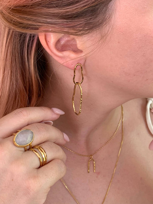 Double Link Oyster Earrings