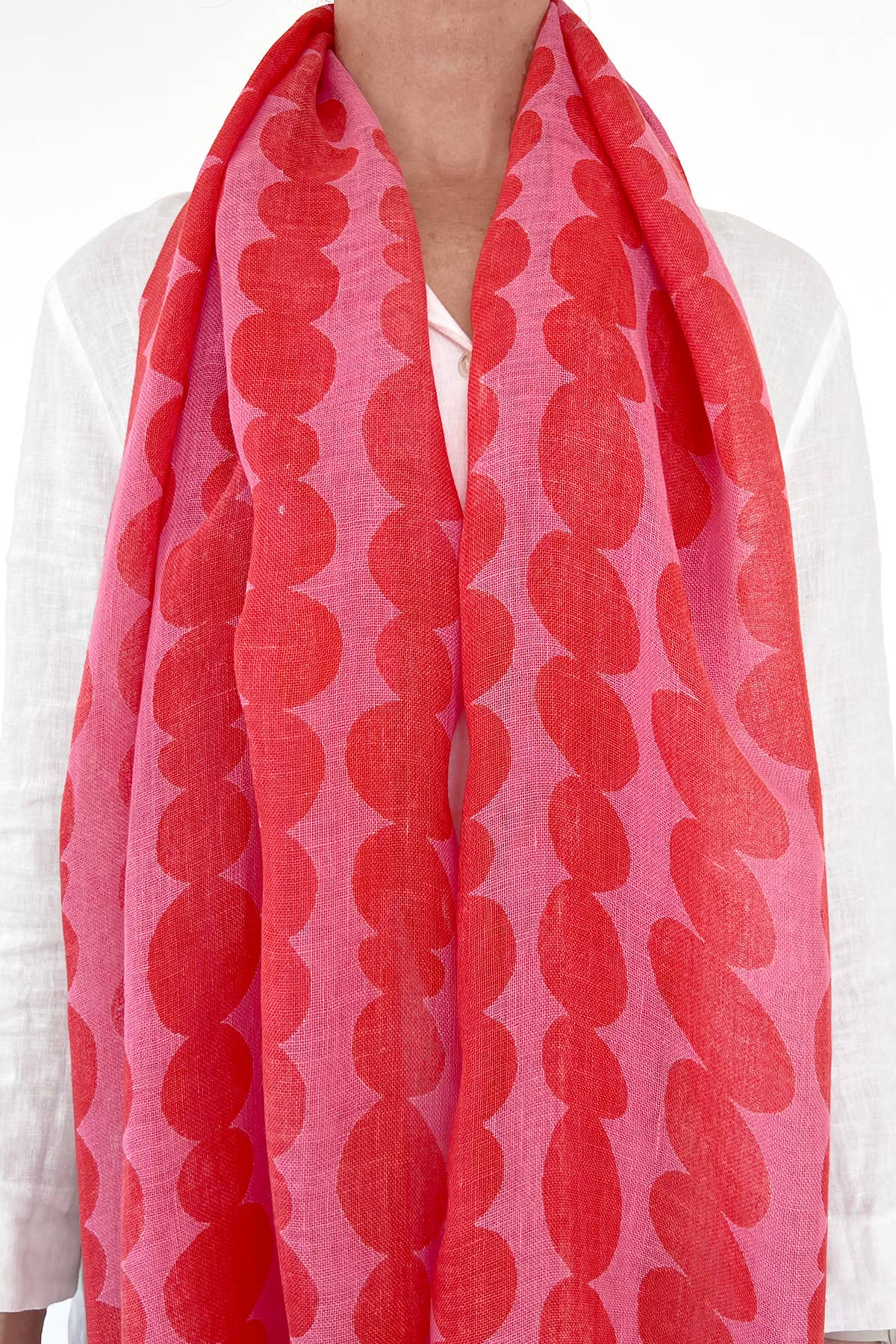 Linen Scarf: Rocks Blue/Blue