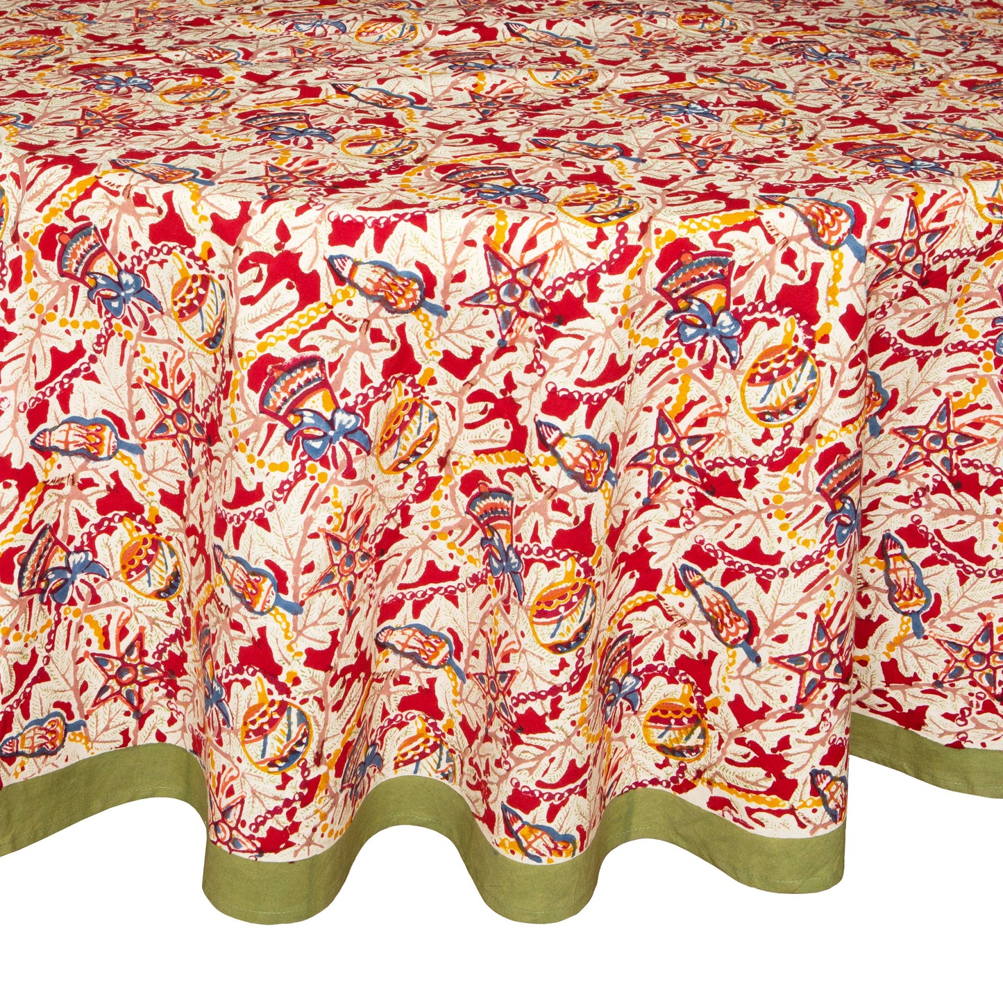 Noel Red & Green | French Tablecloths: 71" x 128"