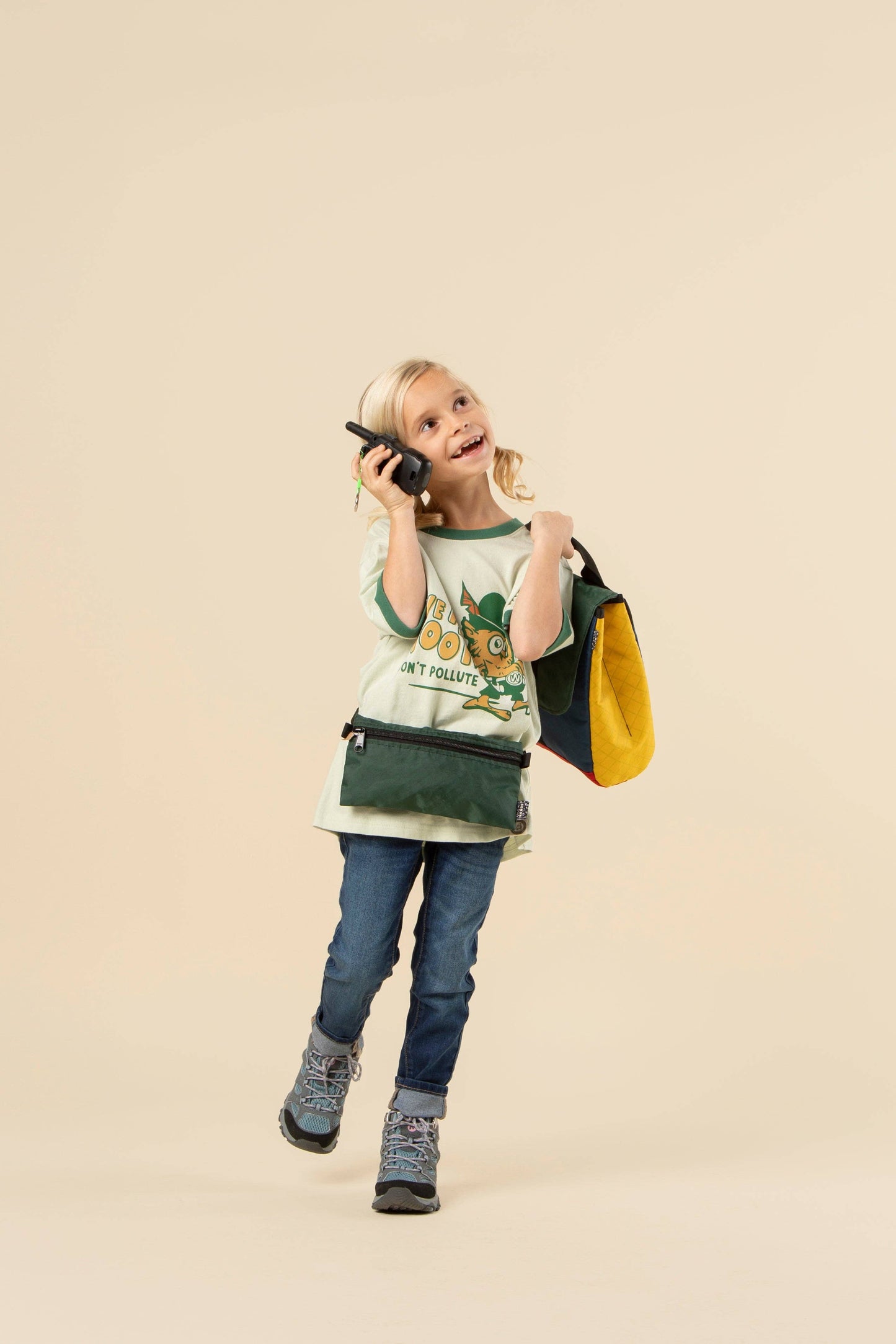Give A Hoot, Don't Pollute Small Youth Short Sleeve Ringer Tee