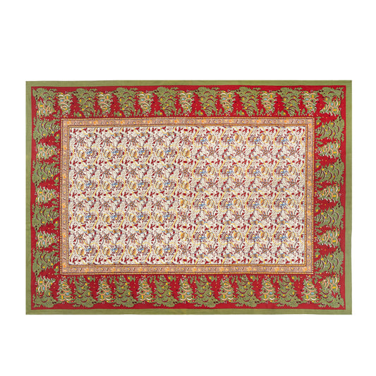Noel Red & Green | French Tablecloths: 71" x 128"