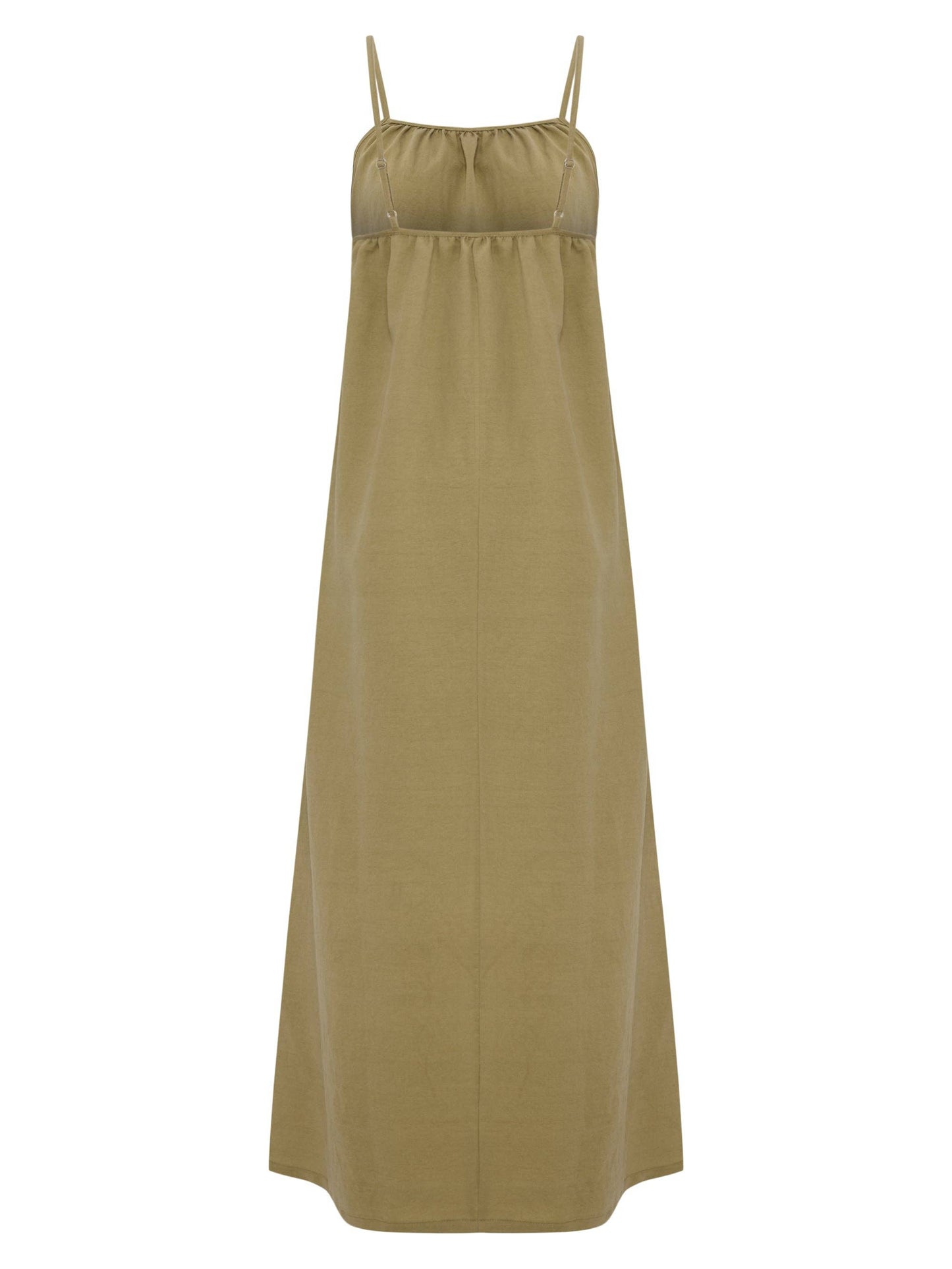 Bliss Flow Maxi Dress - Khaki Green: Khaki Green / M-L