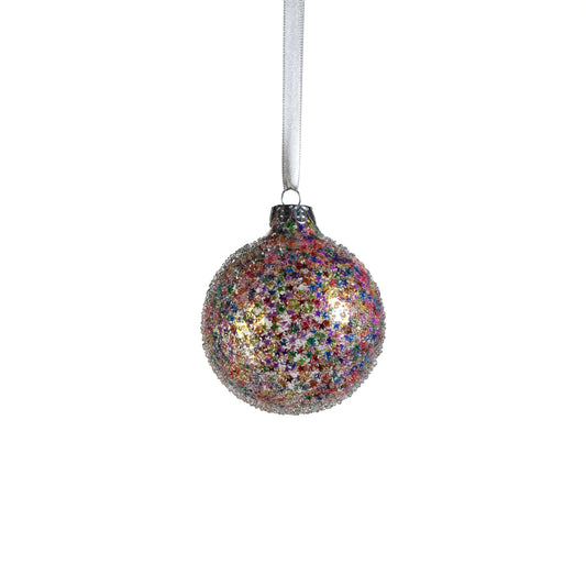 Confetti Glass Ball Ornament - Multi - Bright - 3.25 in