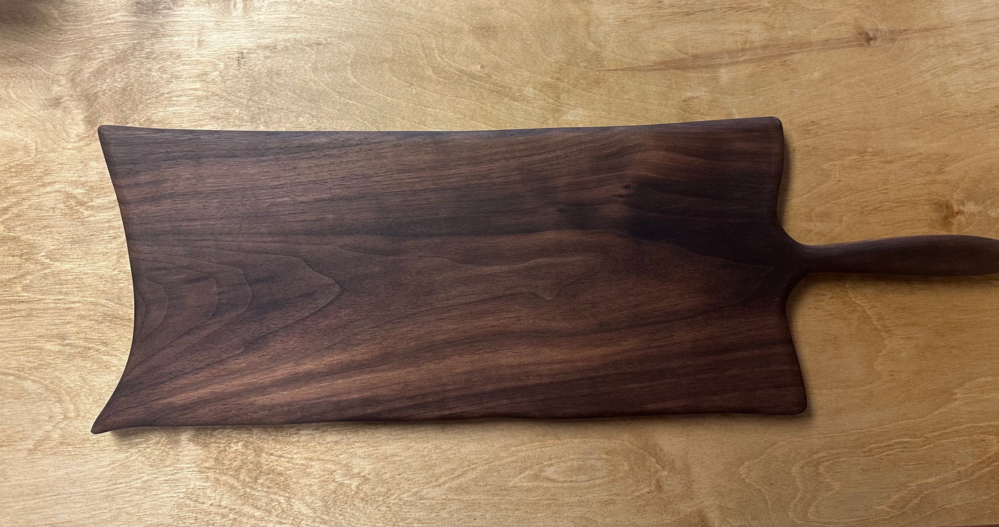 Hand-carved walnut cutting board -medium
