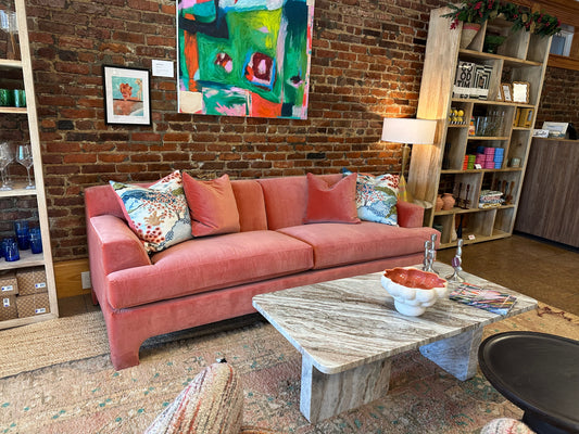 Velvet Paprika Sofa 92x36x32