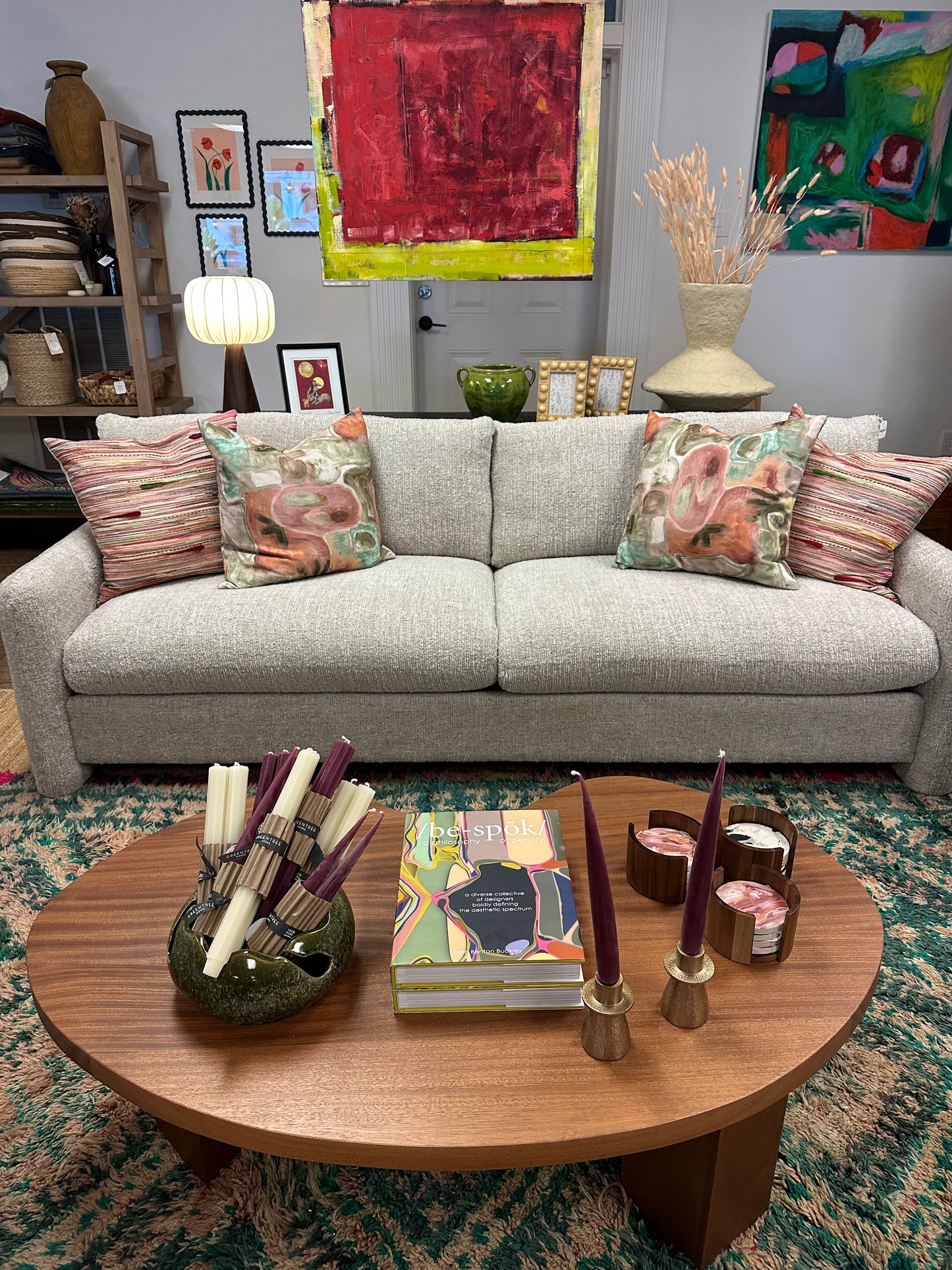 Plush Sofa in Brave Gravel Dimensions
