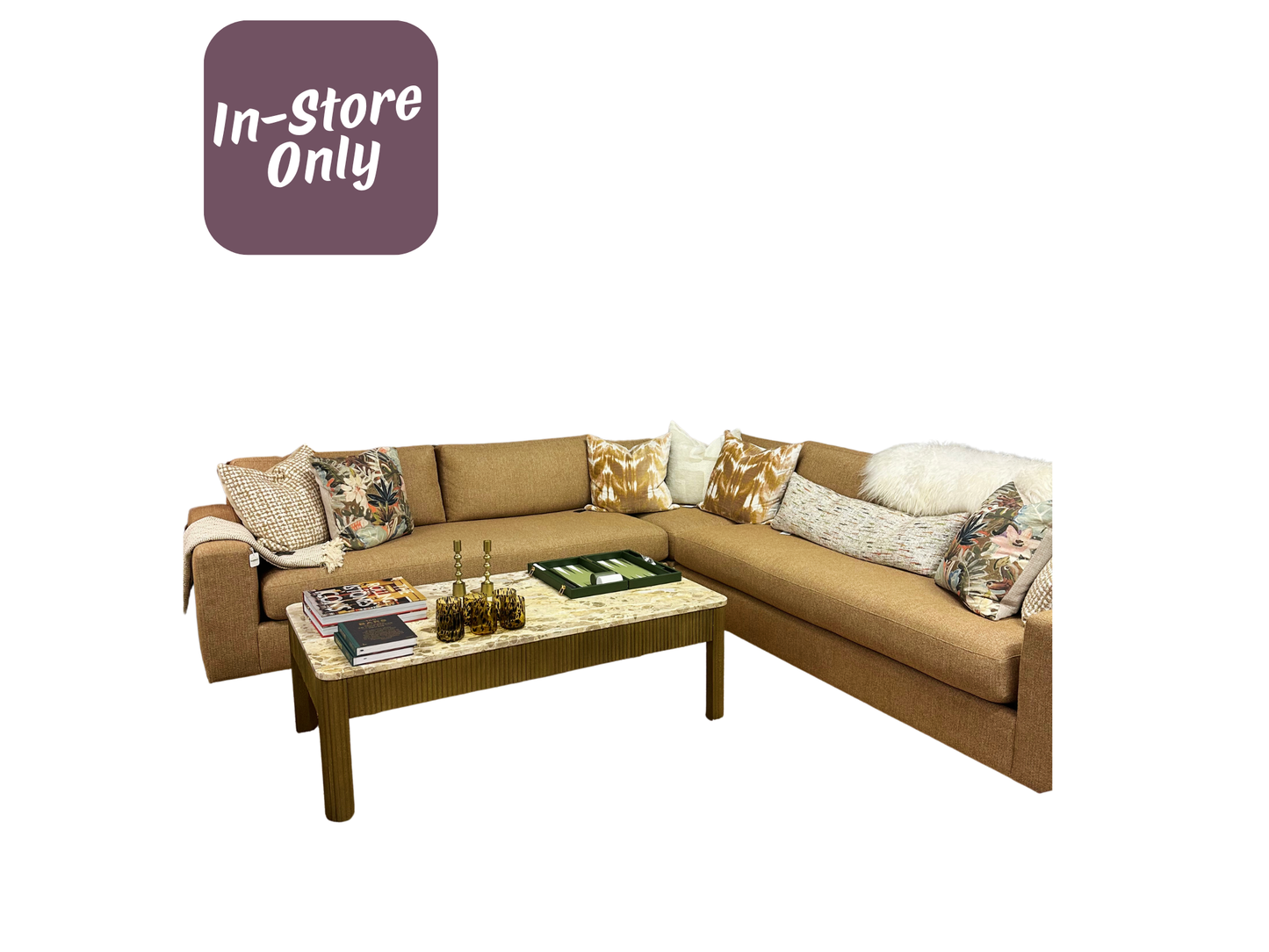 Basic Copper 3 piece sectional 123x123 - Performance Fabric