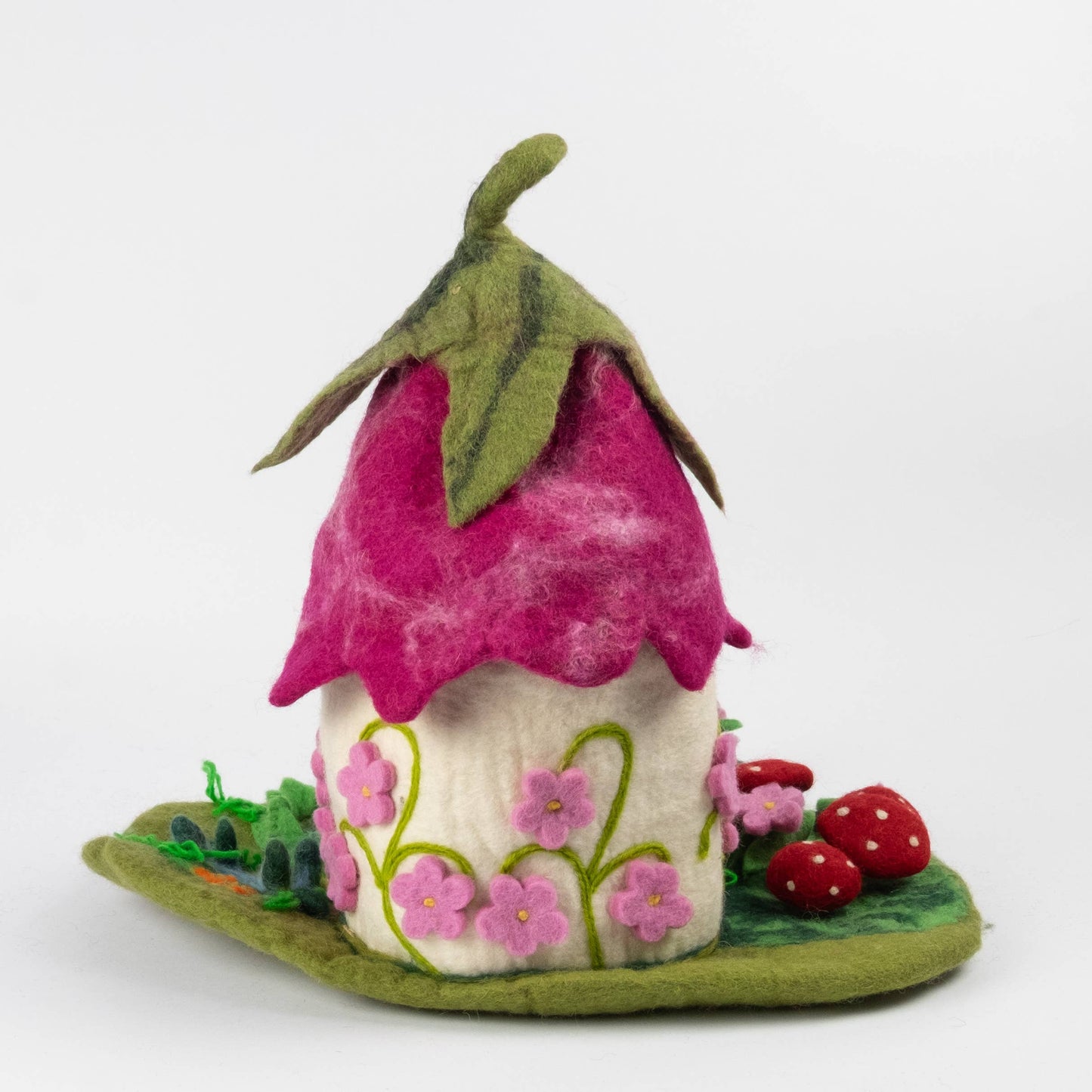 Finger Puppets - Felt Pink Fairy Cottage