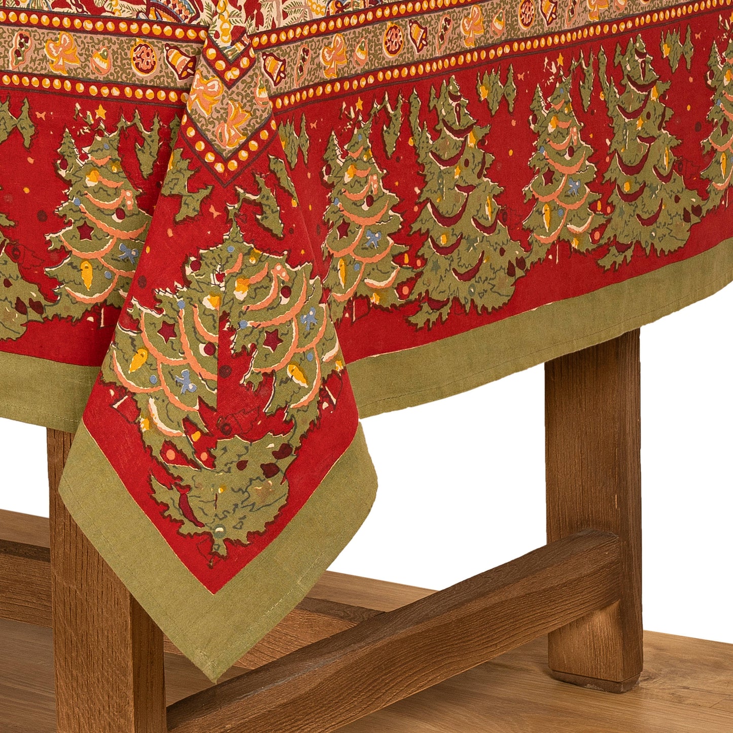Noel Red & Green | French Tablecloths: 71" x 128"