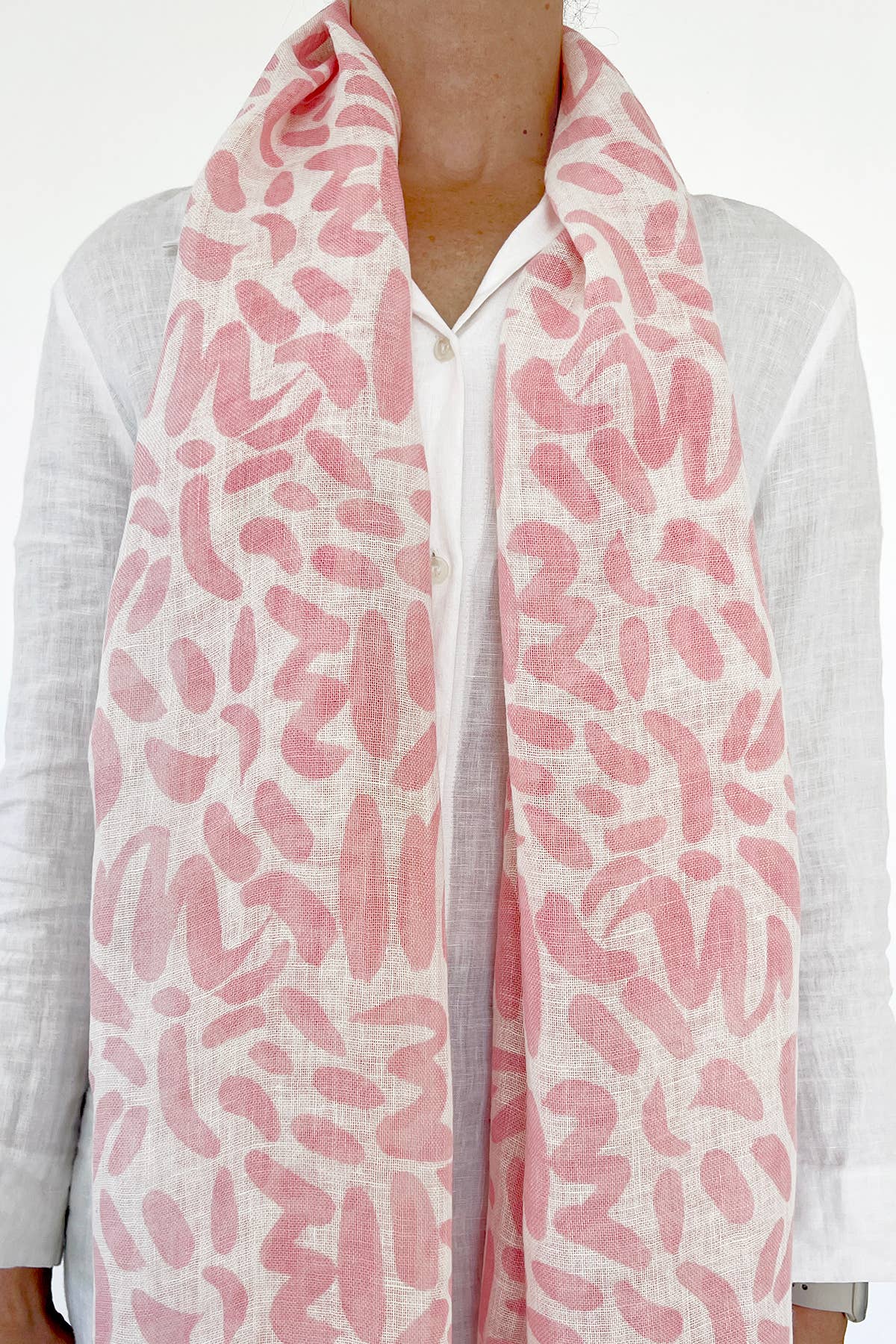 Linen Scarf: Rocks Blue/Blue