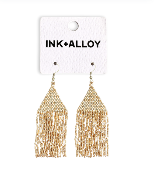 Lexie Solid Beaded Fringe Earrings