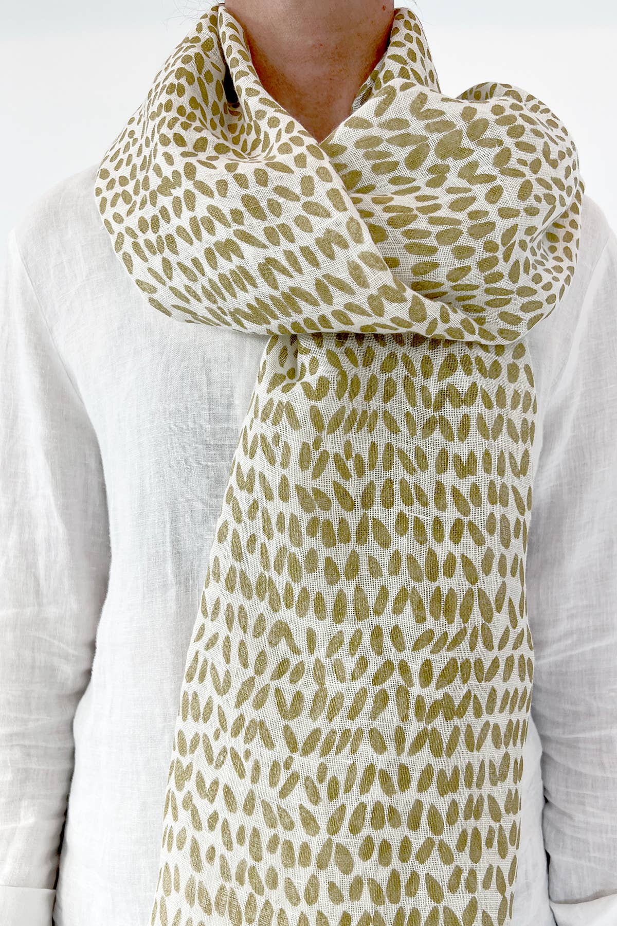 Linen Scarf: Rocks Blue/Blue