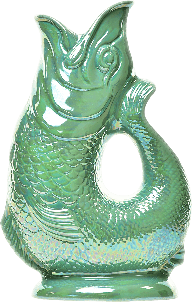 Sea Green Lustre Gluggle Jug