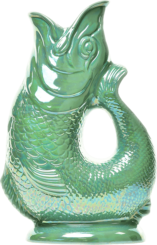 Sea Green Lustre Gluggle Jug