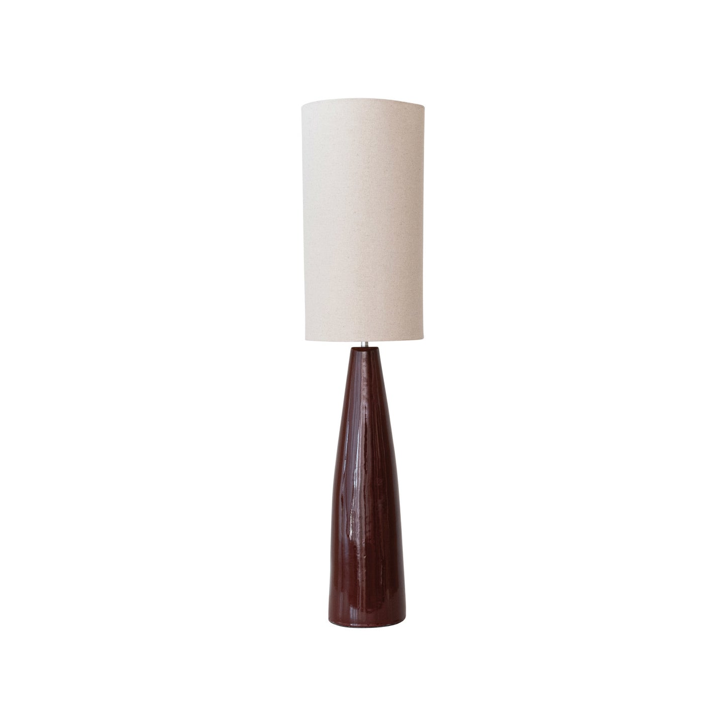 Ceramic Floor Lamp w/ Linen Shade (Each One Will Vary)