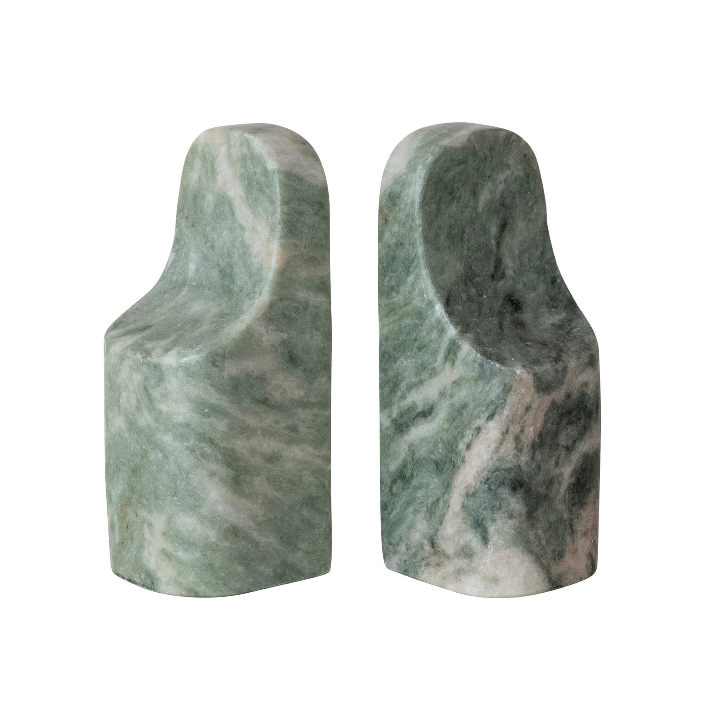 Green Marble Bookends (set of 2)