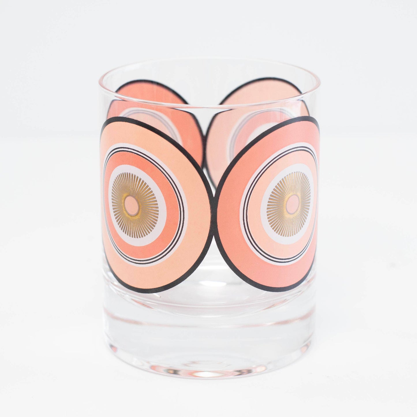 Pink Circles Cocktail Glasses Pair of 2