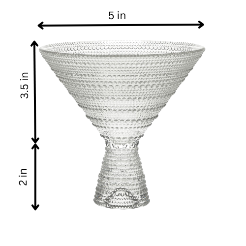 Clear Hobnail Martini Glass -9oz