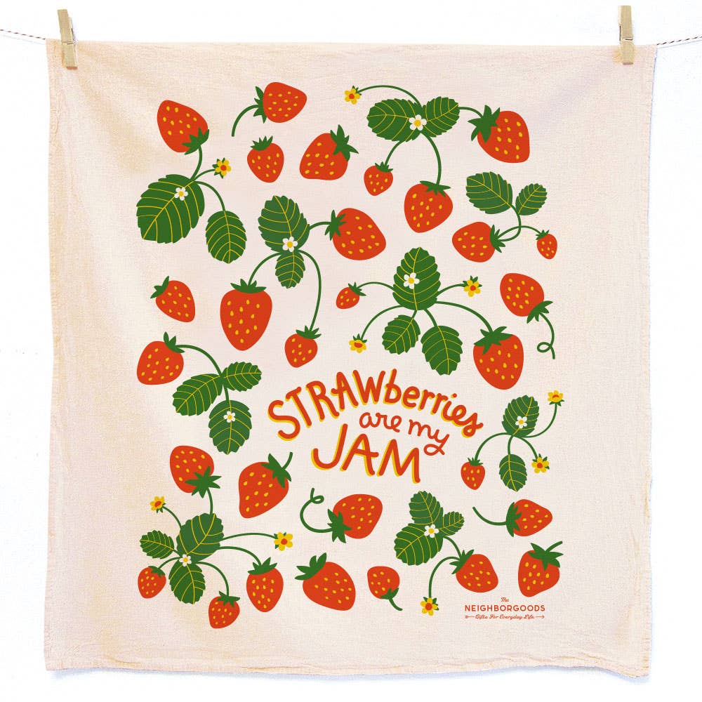 MARI BERRY (Marigold, Strawberry) - Tea Towel Set of 2