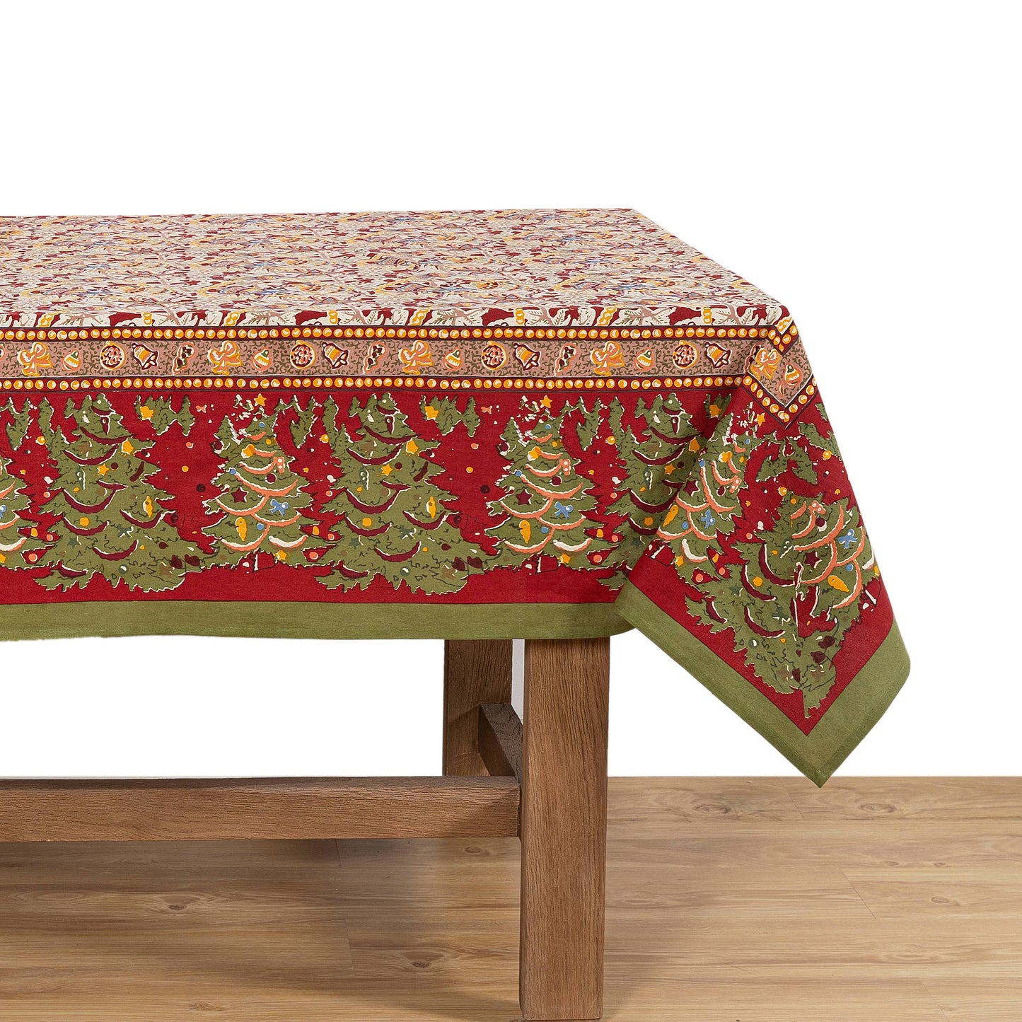Noel Red & Green | French Tablecloths: 71" x 128"