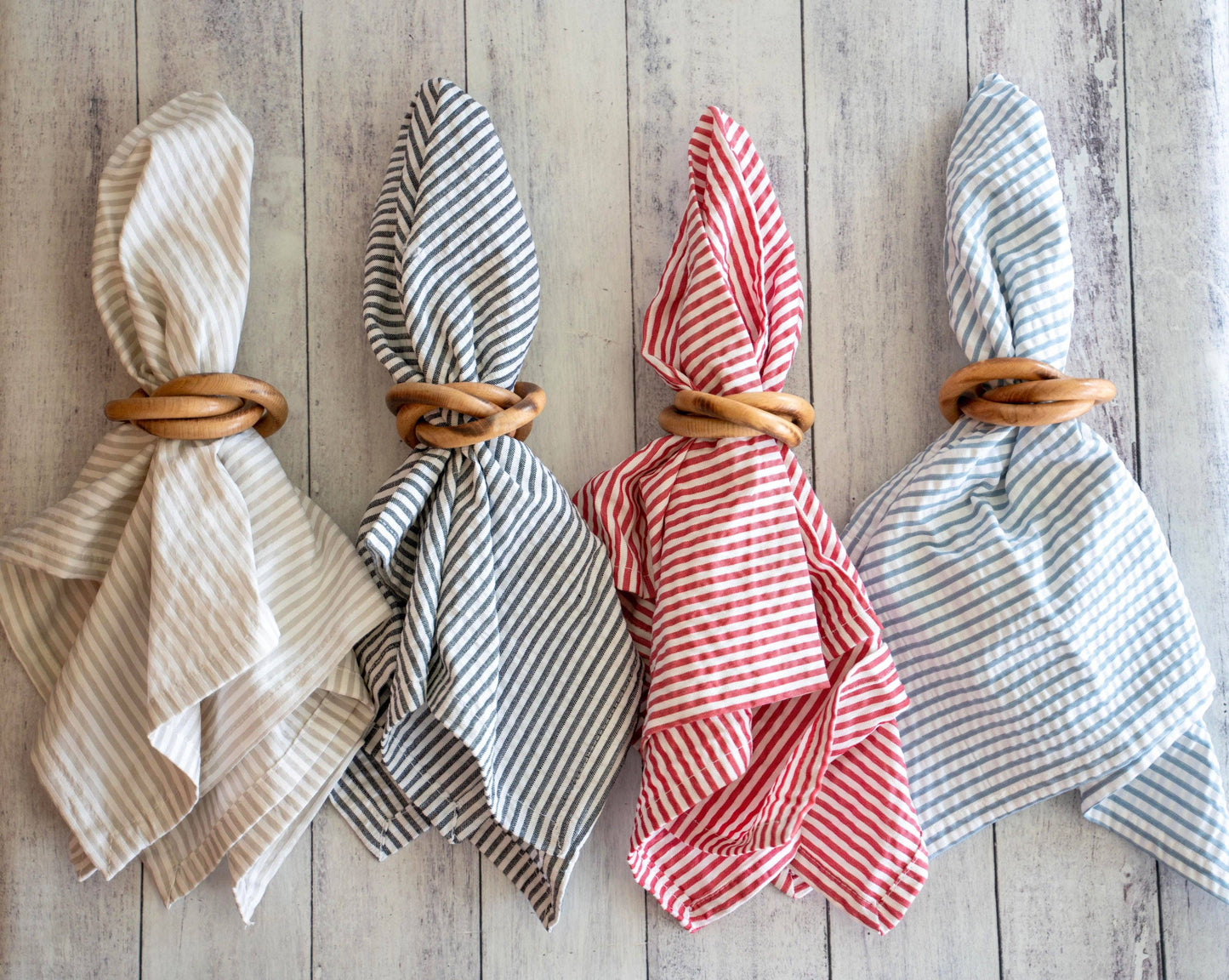 Napkin Rings, set of four- Wood Bangles