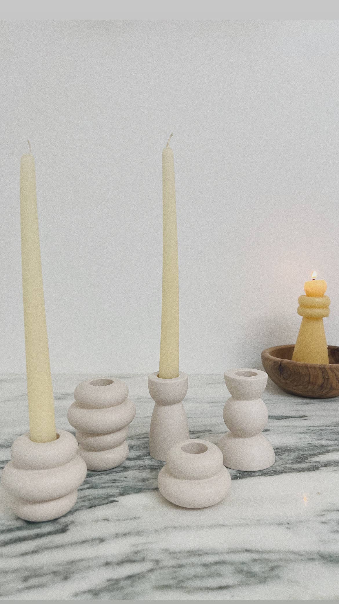 Stacked candle holder no.2: Sand
