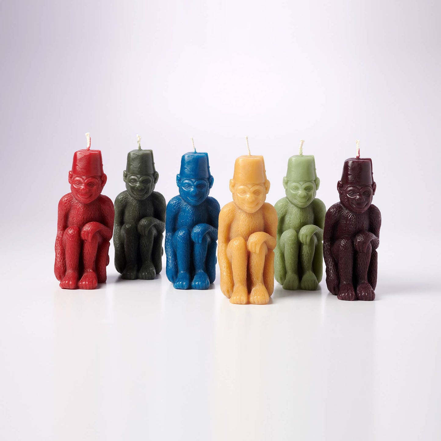 Monkey with a Fez Beeswax Candle: Spring green