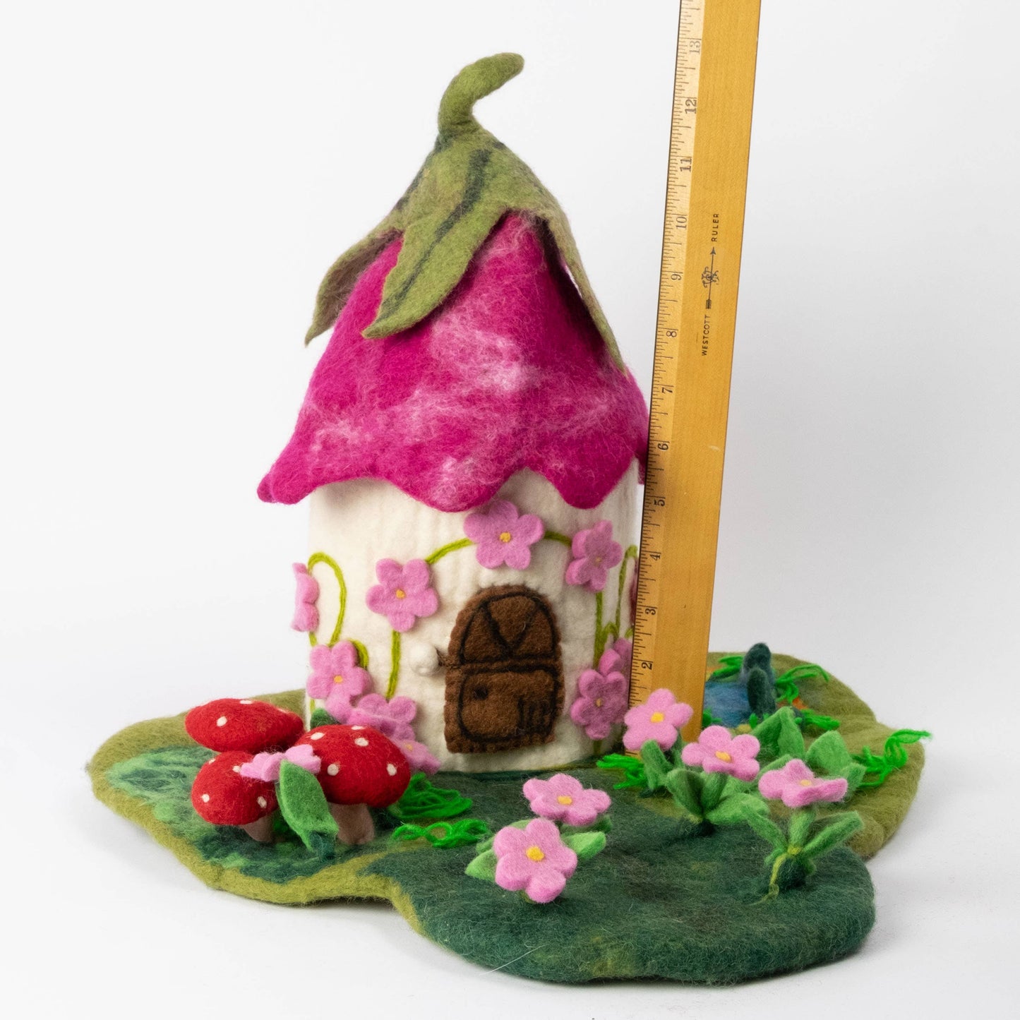 Finger Puppets - Felt Pink Fairy Cottage
