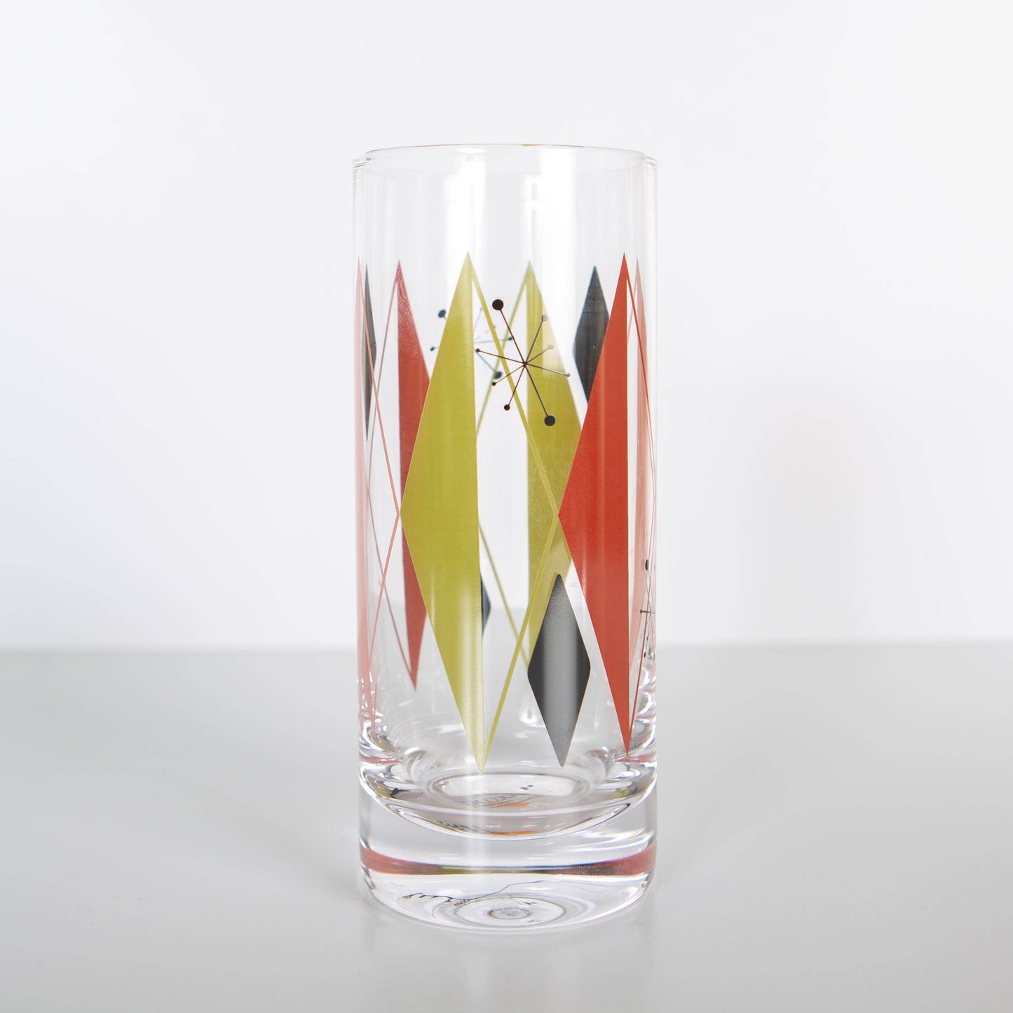 Retro Diamonds Vintage Inspired Highball Tall Pair of Cocktail Glasses