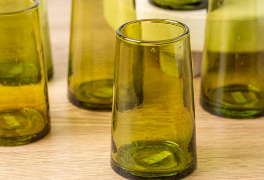 Moroccan Cone Glassware Large - Honeyed Moss
