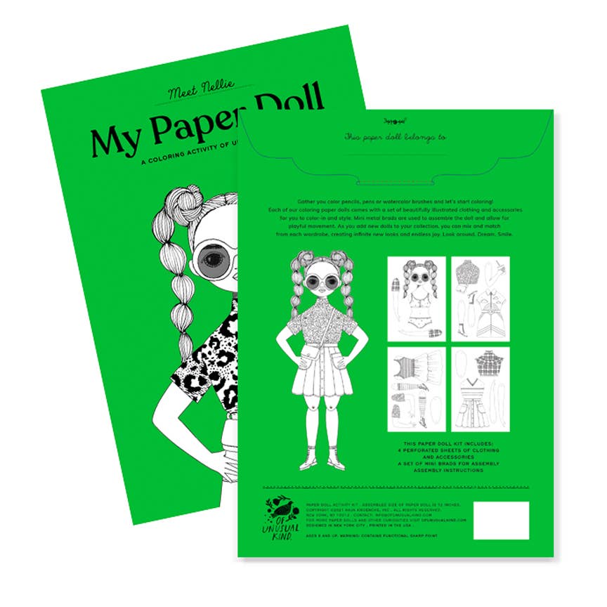 NELLIE COLORING PAPER DOLL KIT