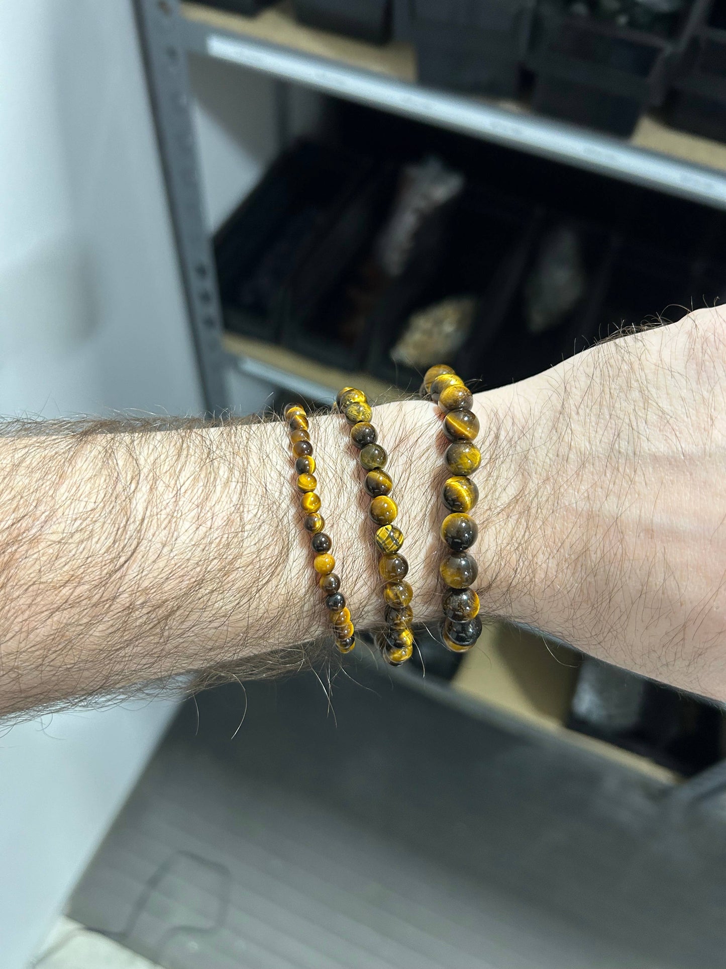 Tiger's Eye Bracelet 4mm/6mm/8mm - Crystals & Stones: 8mm