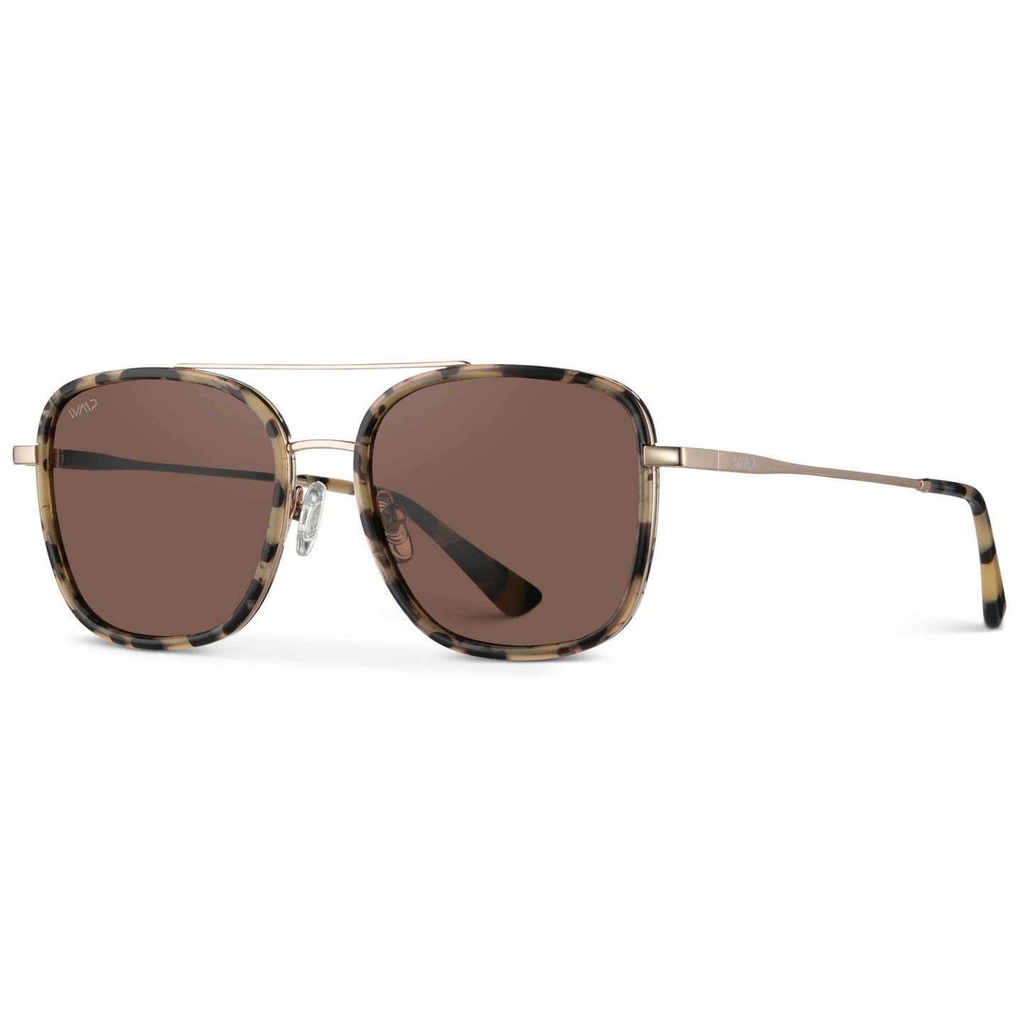 Gia - Women's Square Frame Sunglasses : Crystal Cobalt / Brown Lens