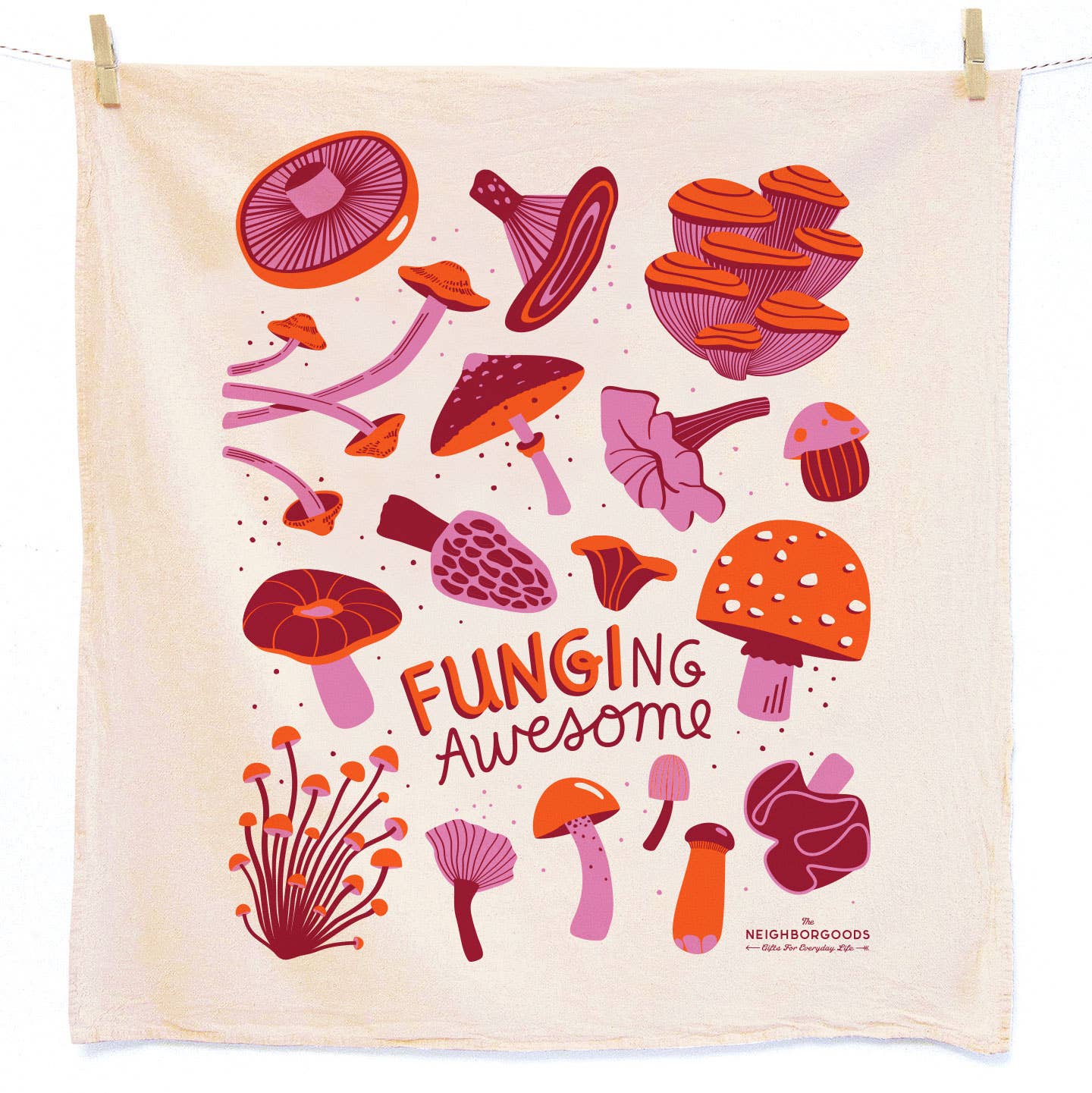 FALL FIELD DAY (Mushroom, Poppies) - Tea Towel Set of 2